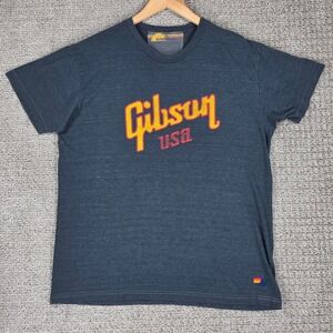 Aviator Nation Gibson USA Graphic T-Shirt Mens XL Charcoal Grey Made in USA
